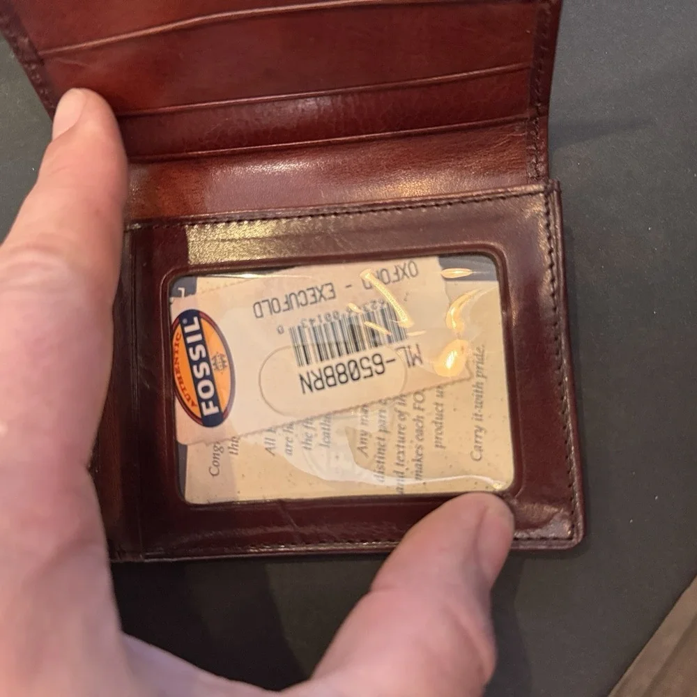 Fossil ML-6508BRN OXFORD Execufold Wallet Brown Leather
